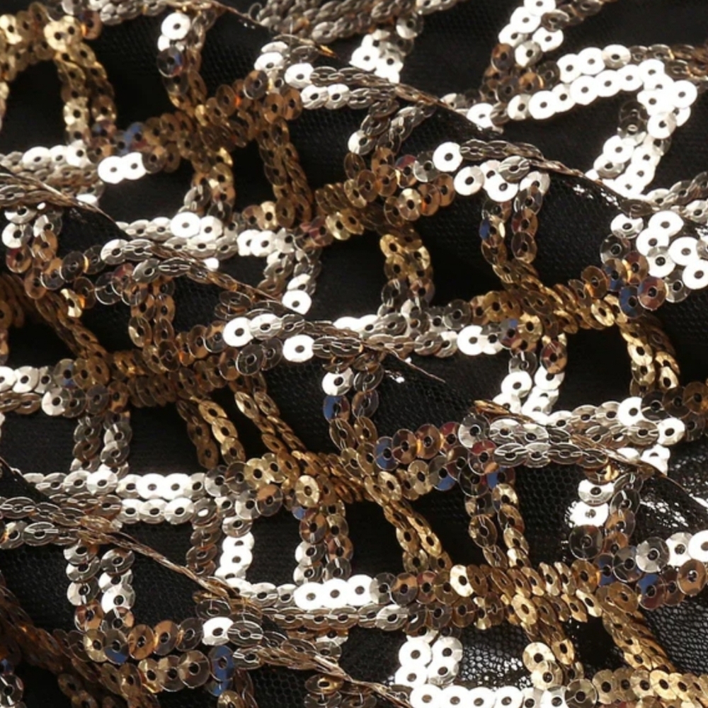 Retro Stage Gold and Black Sequin 1920s Evening Gown Size S NWT - Picture 12 of 13